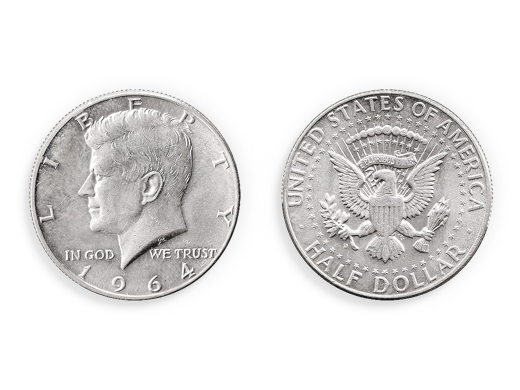 アメリカ リバティ50セント ケネディハーフダラー 銀貨 1964 8枚 